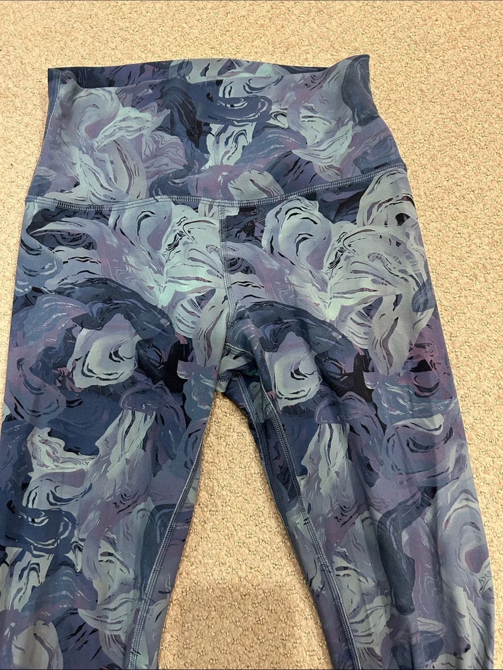lululemon athletica Purple & Blue Marble Print Leggings
